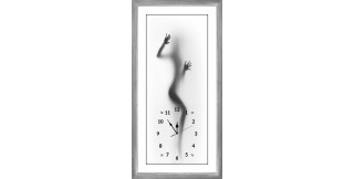 Часы-картина с паспарту в серебрянном багете 33х70 CCS(305)